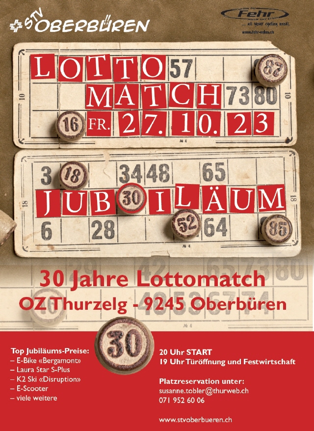 Flyer Jubiläums-Lotto 2023